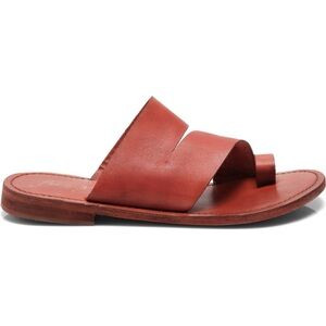 Free People Abilene Toe Loop Red Leather Slide Sandals Size 36.5 6.5 Rare Sienna